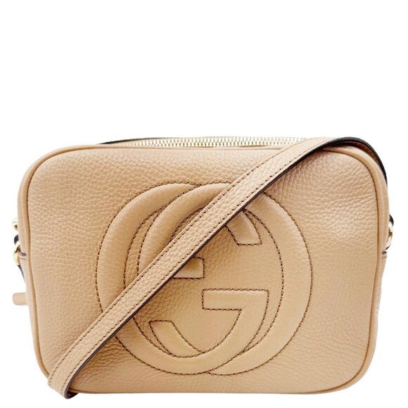 Gucci  Soho Disco Leather Camera Crossbody Bag Beige 308864 - Picture 1 of 13